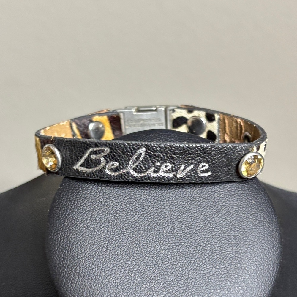 Good Work(s) Make A Difference Silver Bar "Believe" Bracelet